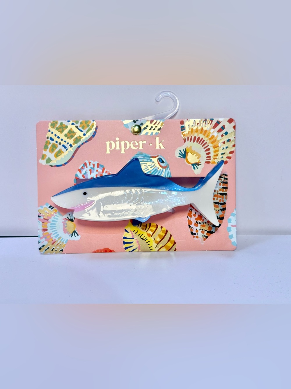 Piper K Hair Claw Clip Blue Shark Beach Shore Pool Acrylic Waterproof NEW Vacay